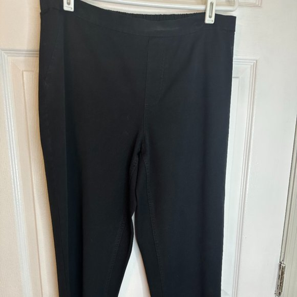 A255544 Black 12 Isaac Mizrahi Live! Regular 24/7 Stretch Pull-On Ankle Pants